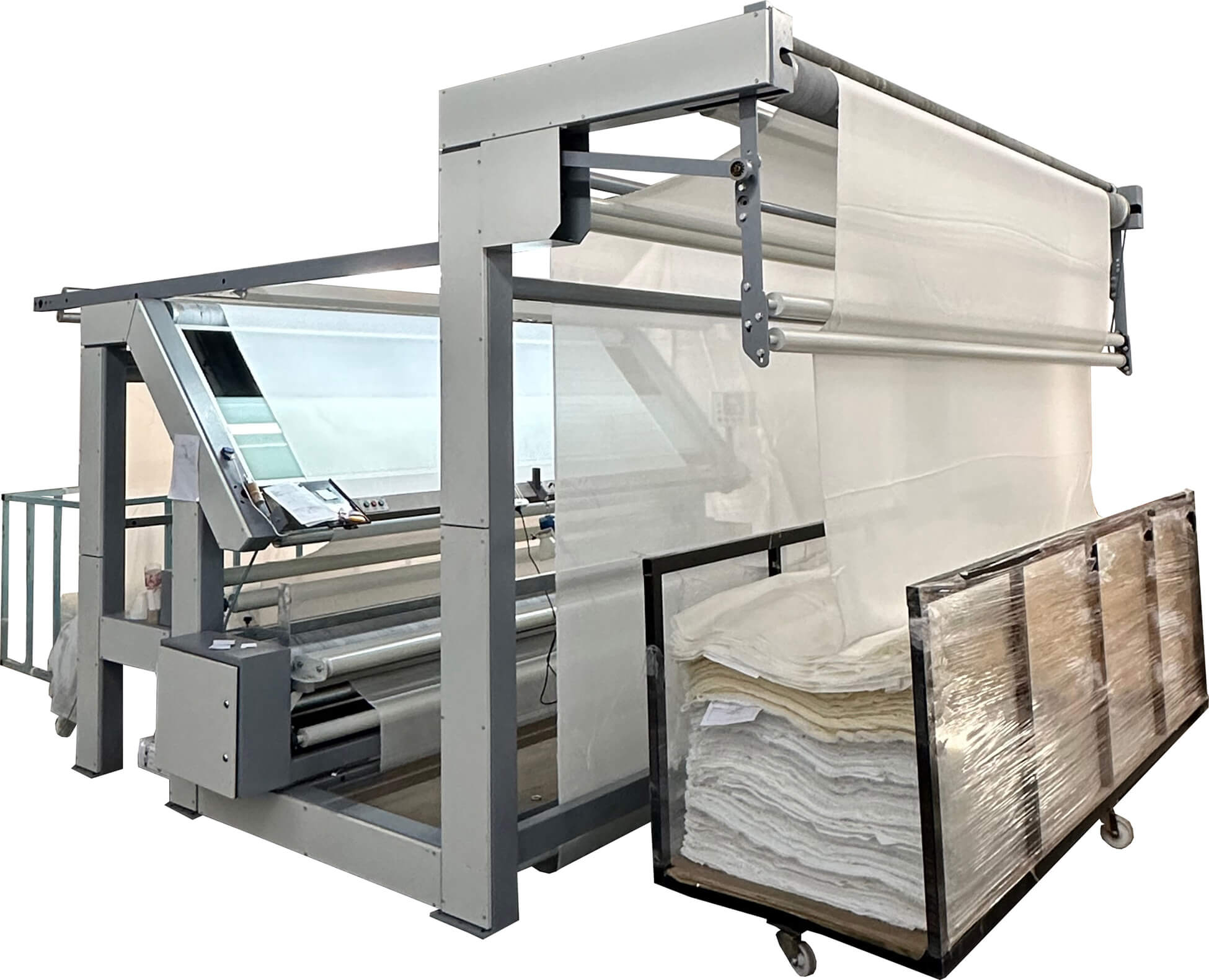 Quality control and roller wrapping machine